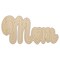 Mom with Heart Unfinished Wood Shape Piece Cutout for DIY Craft Projects